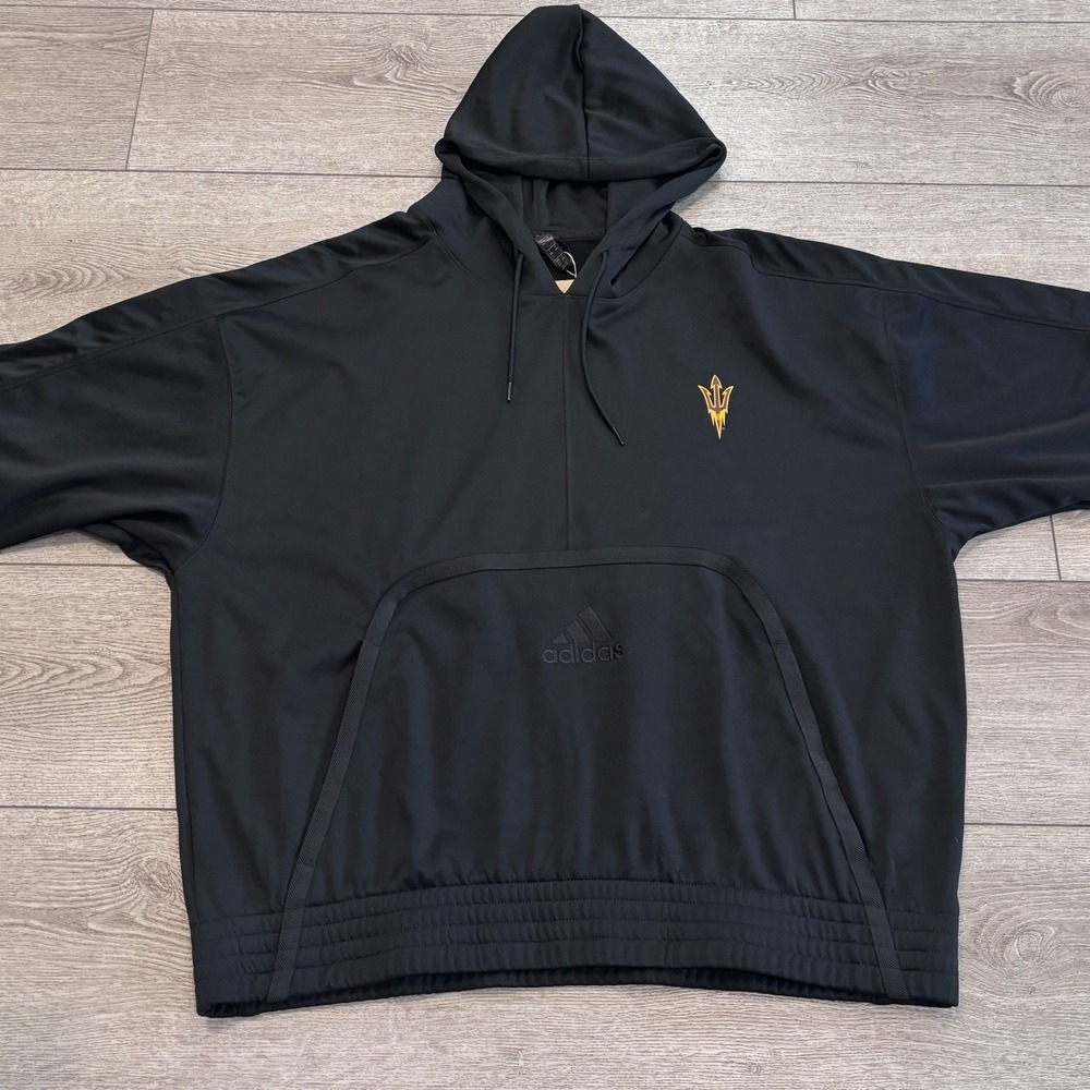 ASU Arizona State Sun Devils Hoodie Mens 2XL‎ Black NCAA Football Adidas New
